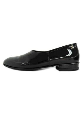 Chanel Loafers 25 C Black Coco Mark 37 Patent Leather Enamel